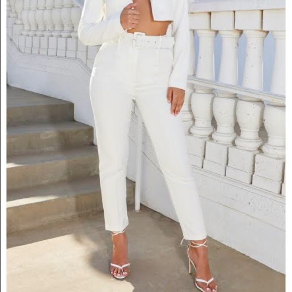 Oh Polly White High Waisted Pants Size 2